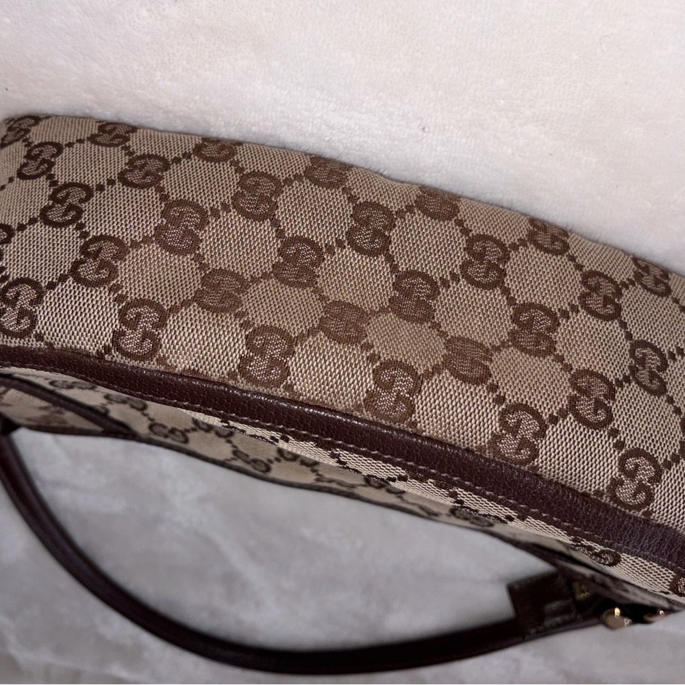 Gucci Brown Monogram D Ring Abbey Pochette - Picture 8 of 12